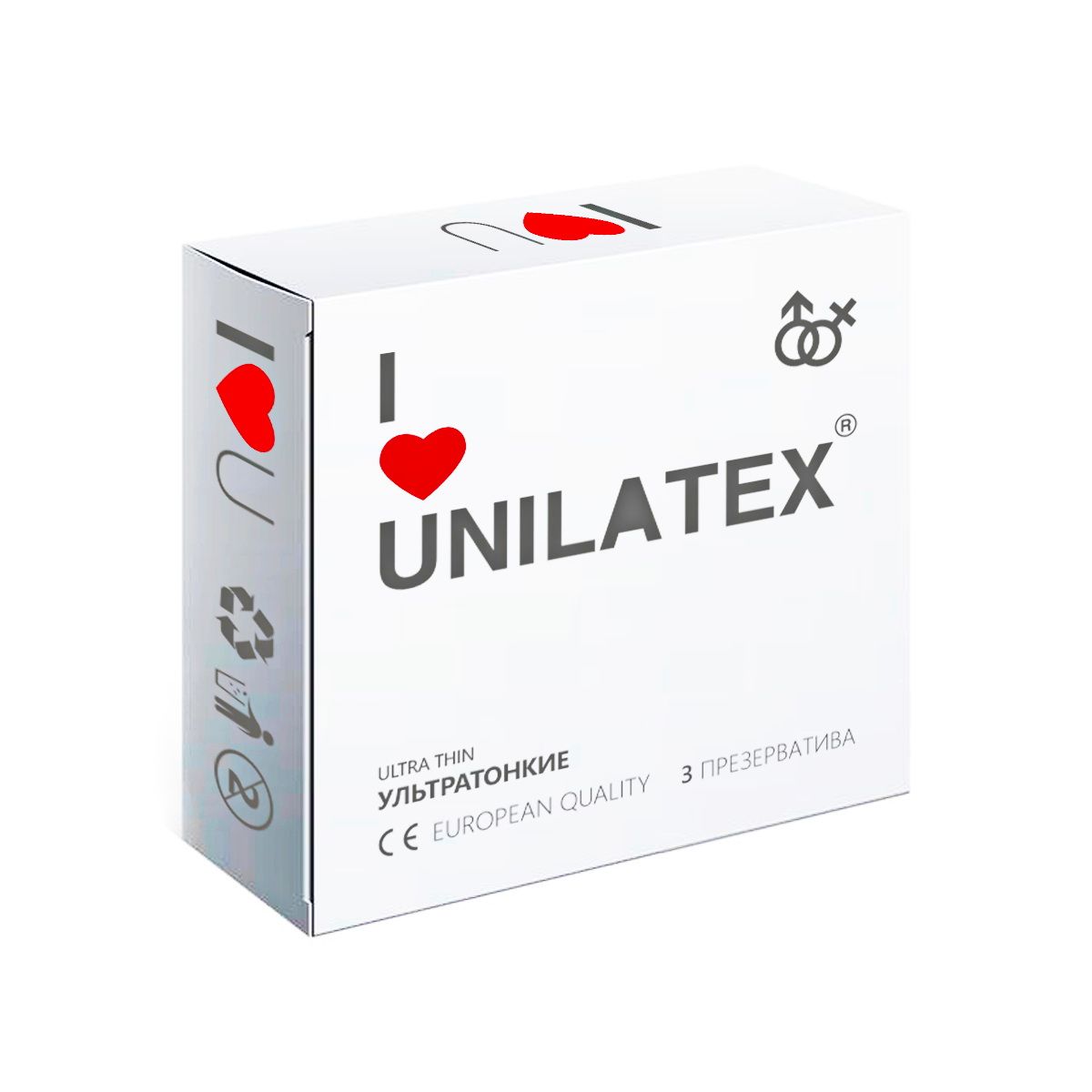 Презервативы ультратонкие Unilatex Ultra Thin, 3 шт